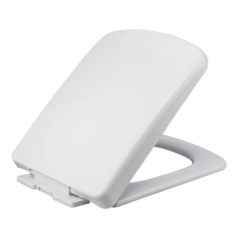 Lunette de toilette carrée avec fermeture douce et libération rapide pour un nettoyage facile, Abattant WC universel pour cuvettes de toilette carrée, 36 * 45cm