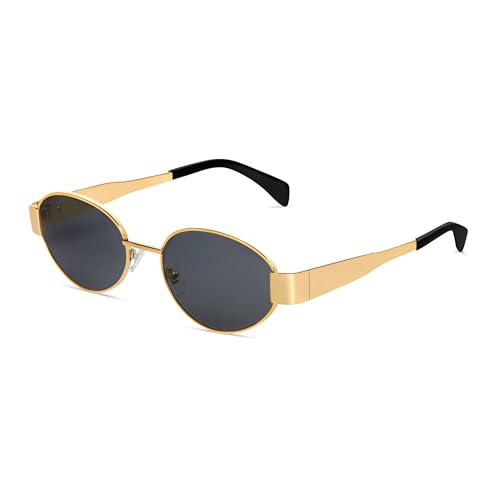 PROUDDEMON Retro Oval Sunglasses for Women Men Trendy Sun Glasses Classic Shades UV400 Protection