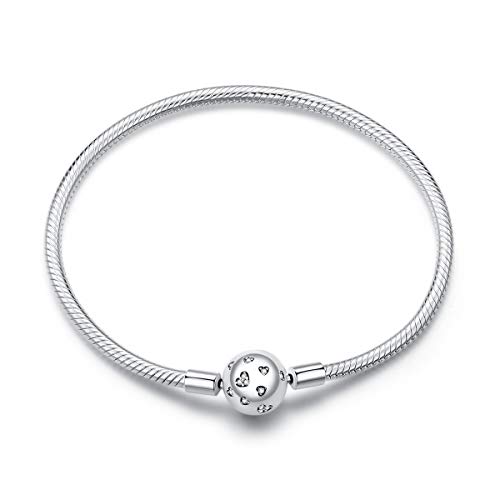 Bracelet argent 925 cœur oxydé anti-ternissement taille réglable femme