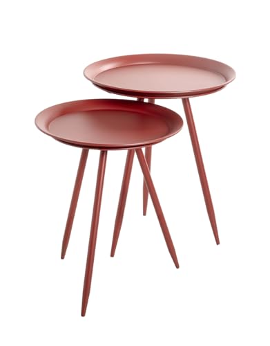 Miniatura 5 de Haku Möbel Mesa Auxiliar Rojo, Metal, Metal - Dim.: Al 54 Cm X Ø 44 Cm, Estilo: Moderno