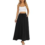 Yincro Women's Flowy Maxi Skirt Summer Pleated High Waisted Casual Long Skirts with Pockets - Image 3