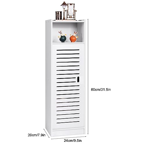 Waterproof Bathroom Cabinets, Storage Accessories Floor Standing Cabinet for Bathroom,Furniture for Bedroom Kitchen Hallway,Storage Cupboard Unit with Daily use Layer 80x20x24cm - Image 3