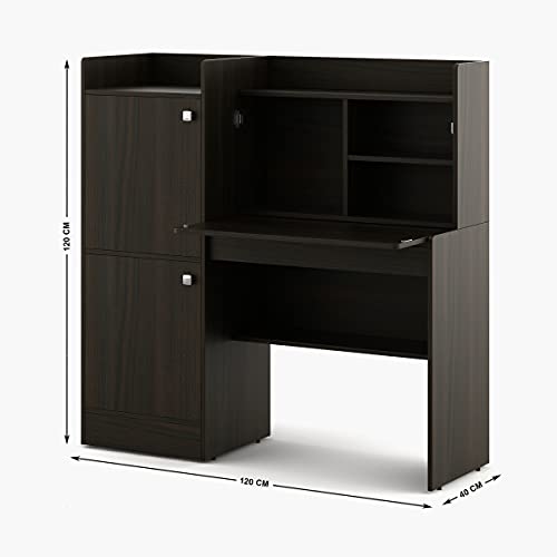 Image of Home Centre Nexon Flip Study Desk with Cabinet - Brown