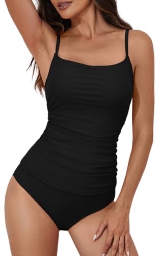 Eomenie Women's Swimsuit Tankini Tummy Control Bathing Suits Two Piece