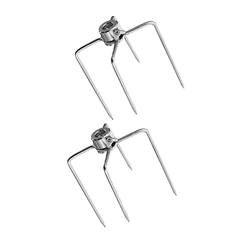 VINTORKY 2pezzi Forchette Per Girarrosto Per Carne Da Barbecue Accessori Da Aste Per Arrosti Antiruggine e Durevoli Per Picnic e Escursionismo