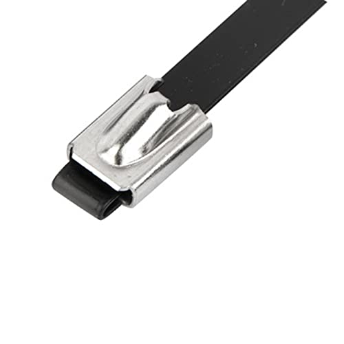 25 piezas de ataduras autolock de acero inoxidable recubiertas de plástico para organización y gestión de cables eléctricos, plantas y cercas miniatura 3