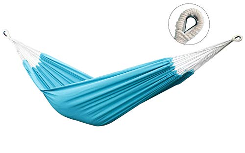 SUNNY GUARD Brazilian Double Hammock,2 Person Travel Hammockï¼ŒOutdoor and Indoor Patio Porch Backyard Length: 144"-Aqua