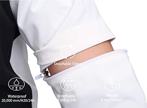 Fit Space Waterproof Golf Rain Jacket For Men 20K Performance Lightweight Rain Jackets For All Sports (White-Half-Zip, Small) #TOP3