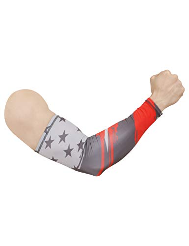 Image of NEVER LOSE Printed Arm Sleeves for Men & Women, Stretchable Breathable Compression Sports Sleeves for Gym, Cycling, Running, Driving & Outdoor Activities (Pack of 2 Pairs)