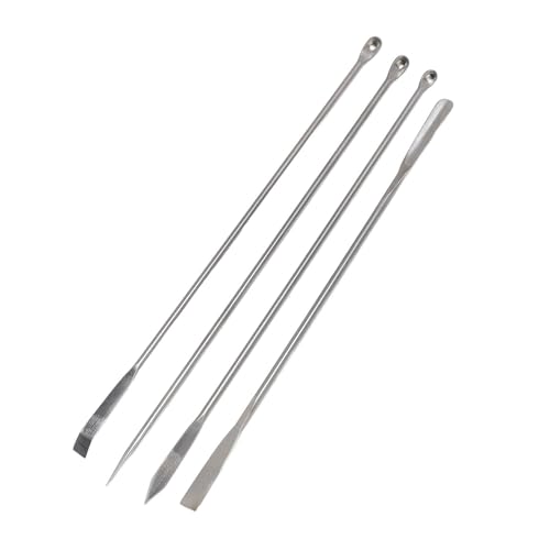 4Pcs Laboratory Spatula Set, Lab Micro Lab Sampling Scoop Double Ended Spatula Experiment Spoons Set for Mixing with Storage Bag