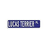 Lucas Terrier Panneau de rue Lucas Terrier Animal Cadeau Plaque murale Décoration