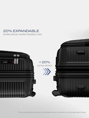 Image of Safari Trident Set of 2 Hard Sided Polypropylene Luggage Set | Cabin 57 cm + Medium 67 cm | 8 Wheels Spinner Trolley Bags | TSA Lock | Lightweight Travel Suitcase Set (BLACK, SET OF 2 (Small, Medium))