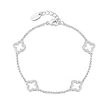 Philip Jones Silver Plated Clover Bracelet Created with Zircondia® Crystals