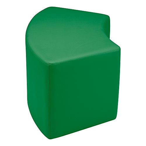 Image of Sprogs 18 inch H Structured S-Curve Stool -Flexible Modular Collaborative Soft Seating for Office, Home, Lounge and School Classrooms with Durable Frame -Green