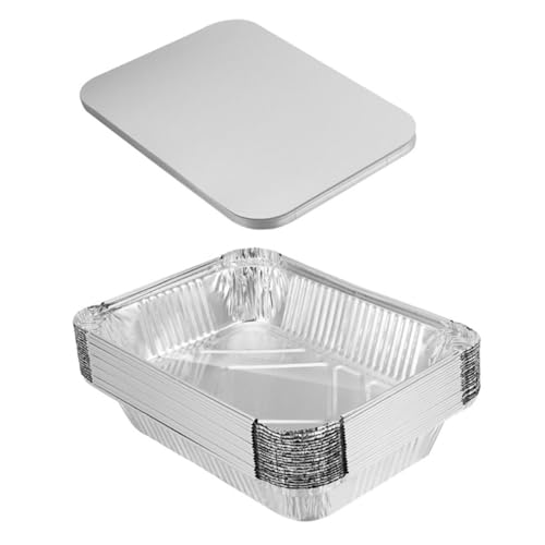 MUELODSIC 20セット 使い捨てアルミ角型プレート 高耐熱バーベキューフードコンテナ 家用アウトドアキャンプ対応 電子レンジ エアフライヤー