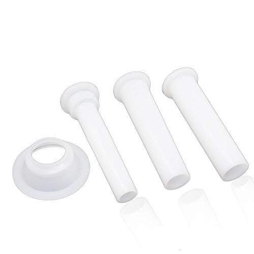 Zonster 3pcs Meat Grinder Sausage Stuffer Filling Tubes Sausage Maker Funnels Nozzles with Base Kitchen Tools, White