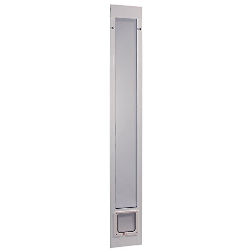 Ideal Pet Products Aluminum Pet Patio Door, Adjustable Height 77-5/8" to 80-3/8", 6.25" x 6.25" Cat Flap, White