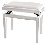1 unidad. Gewa Piano Bench Deluxe White, Black Seat