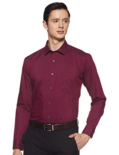 Image of Men's Solid Cotton Blend Formal Shirt with Pocket | Plain Design with Spread Collar & Full Sleeves - Regular Fit (Pack of 2)