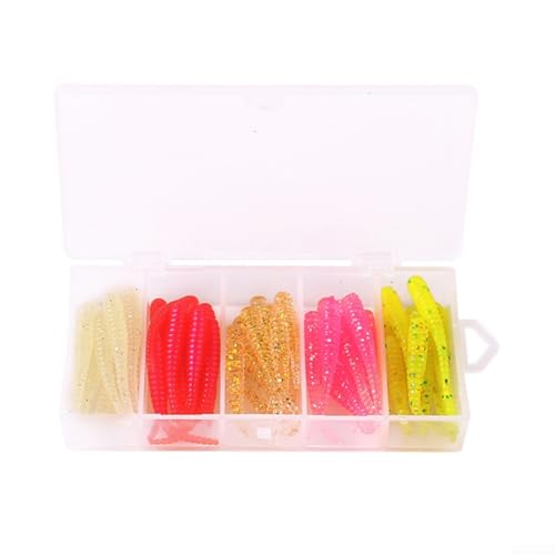 Juego de 50 señuelos de pesca de plástico suave estilo retro para experiencias de pesca eficaces