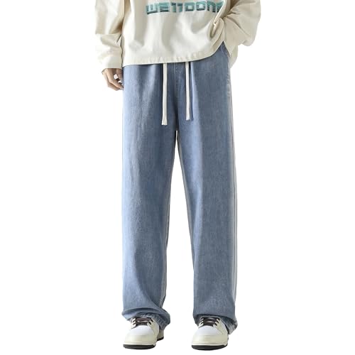 PRIJOUHE Mens Baggy Jeans Relaxed Fit Elastic Waist Distressed Cargo Denim Pants Trousers2