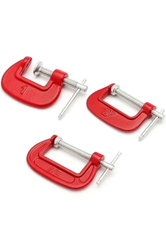 Mengene Seti, 3 Parça, Çelik Karbon, 2.5 cm, 5.2 cm, 6 cm Ağız Açısı, Ahşap ve Metal Sıkma için Profesyonel Mengene Takımı Karışık Renk