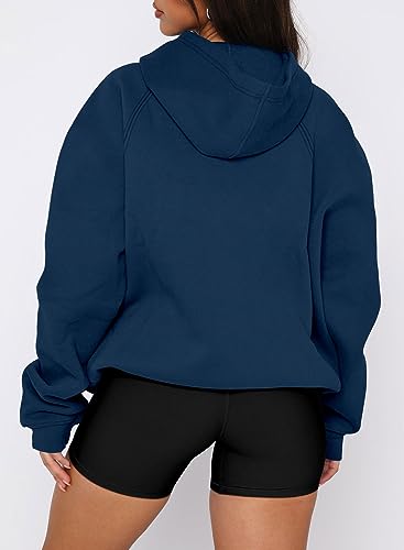 onlypuff Women Pullover Sweatshirt Long Sleeve Hoodies Kangaroo Pocket Fleece Basic Sweater