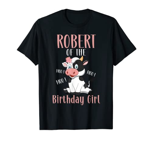 Familia de cumpleaños Robert Cow Cute Cow Farmer Camiseta