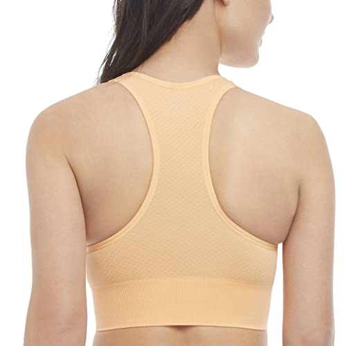 Jockey Women's 2 Pack Seamless Long Line Sports Bra, Black/Coral, Small - image 4