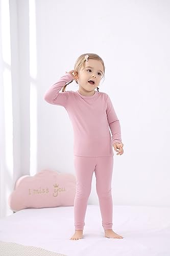 GUISBY Rayon made from Bamboo Pajamas Sets, Kids Toddler Boys Girls Daily Snug Fit Sleepwear Set3