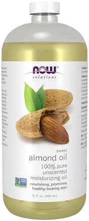 NOW Solutions, Sweet Almond Oil, 100% Pure Moisturizing Oil, Promotes Healthy-Looking Skin, Unscented Oil, 32-Ounce
