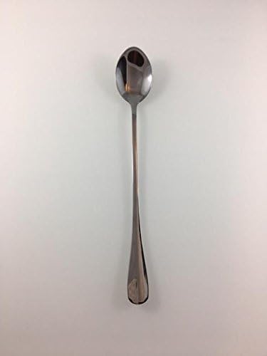 Modern Long Handle Spoon - Best Quality, 100% Perfect for Stirring & Mixing Iced Teas, Coffees, Milkshakes, Floats & Cocktails. Make Desserts & Ice Cream Extra Special. Designer Olive Spoon! (Silver)