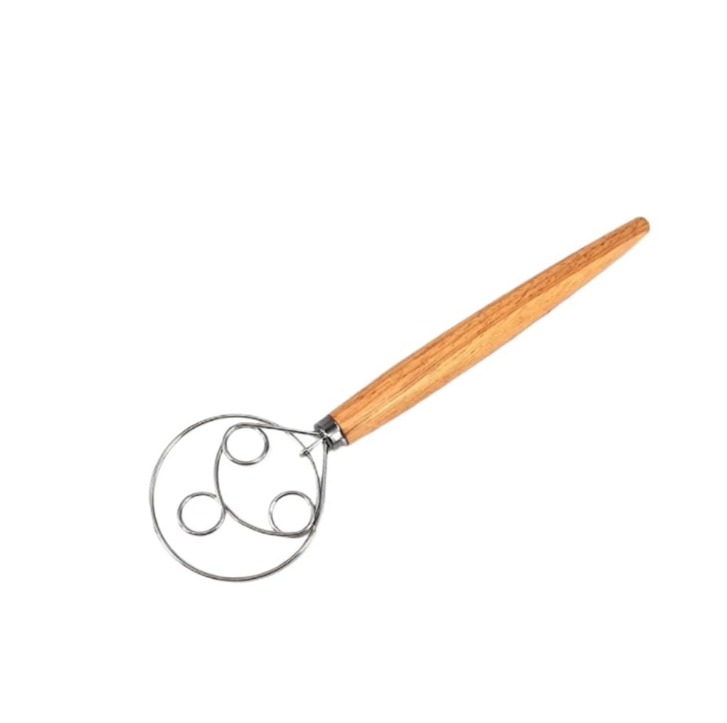 Frusta da Cucina Sbattitore Manuale Utensili for Impastare La Cottura al Forno con Manico in Legno Manuale in Acciaio Inossidabile for Il Pane Frullatore Efficiente