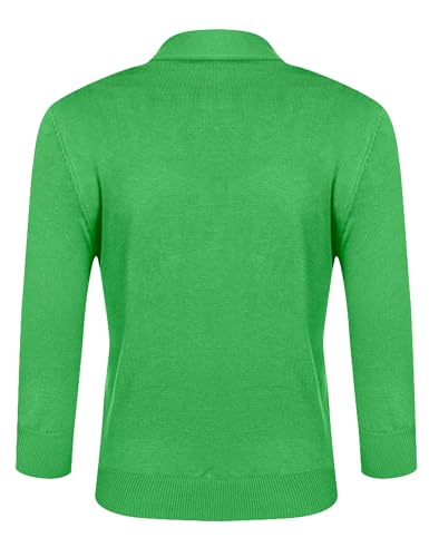 Image of URRU Women's Classic 3 /4 Sleeve Open Front Cropped Cardigan Sweater Lightweight Knit Short Shrugs