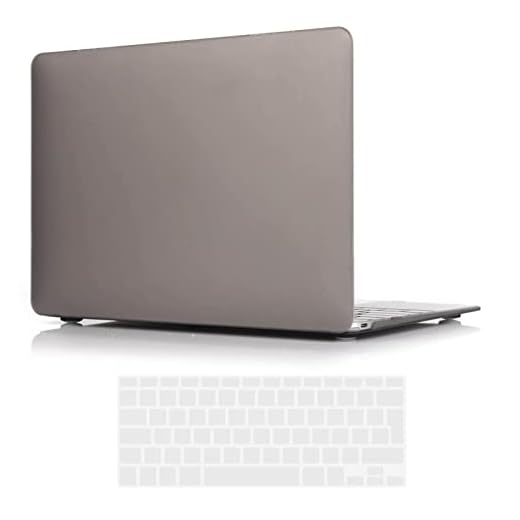 iNeseon Fodral för 2015-2017 MacBook 12 tum (med Retina Display Modell A1534), Hårt Skal Plasthölje och Tangentbordskydd för 12 tum MacBook, Grå