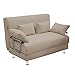 Divano Letto A 2 Posti Completamente Sfoderabile Lavabile Divanoletto Con Meccanismo A Clic Clac Apertura A Libro Con Cuscini E Braccioli In Acciaio Ideale Per Soggiorno Salotto Studio Colore Beige