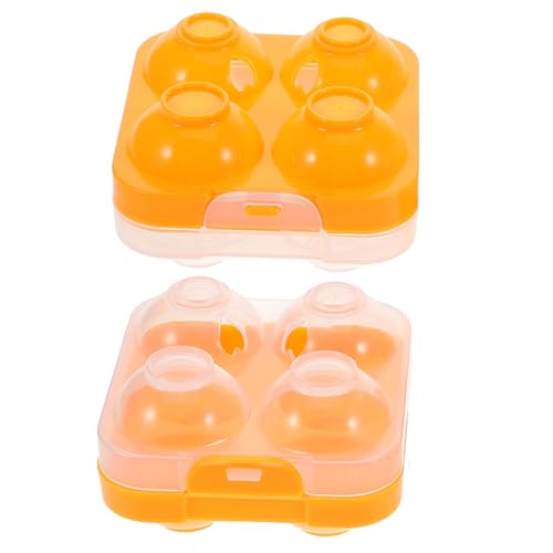 Gadpiparty 4カウントプラスチック製卵容器 入り 耐衝撃性 卵保管箱 冷蔵庫用トレイ 鶏卵 可愛らしくない透明デザインで 残確認簡単 省スペースホルダー