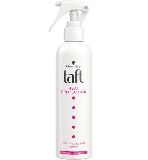 Taft Heat Protection Spray (250ml) Heat Protection Spray Provides Protection Up to 230°C, Up to 72 Hours Anti-Frizz Effect with Natural Looking Shine