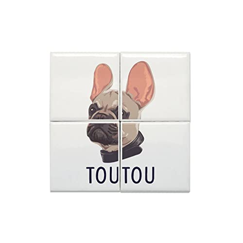 Carreaux céramique chien décoratif toutou humour : décoration murale originale 30x30