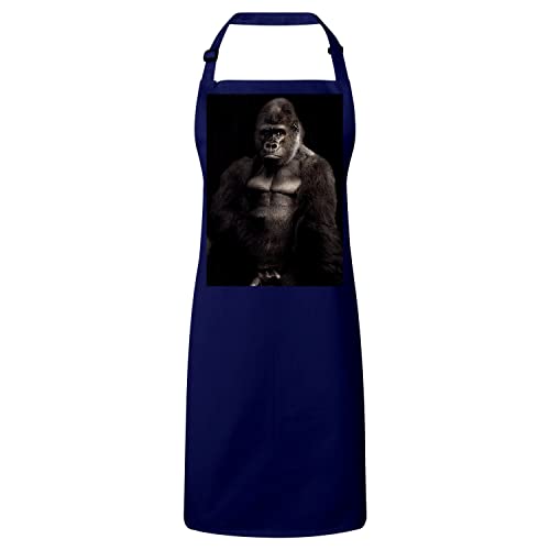 Tablier cuisine navy avec grand singe pour éviter les taches tenaces sur vos vêtements