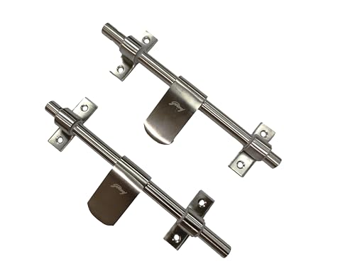 Image of Godrej Door Fitting | Aldrop Lock for Left & Right Handed Doors | Suitable for Main & Inner Doors of Residential & Commercial complexes | Size 12 x 200 mm | Satin Finish|Pack of 2