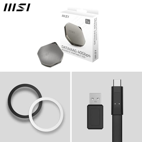 SSD Externo Portátil MSI DATAMAG 1TB Disco USB C Mac PC Android 7