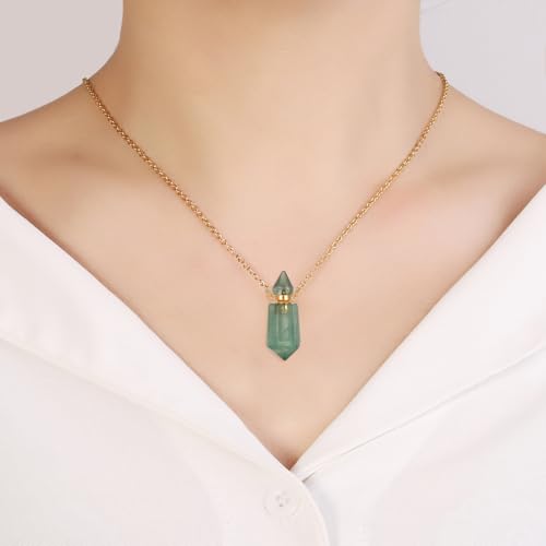 Gold Stainless Steel Urn Necklace For Ashes Of Loved Ones Natural Crystal Gemstones Cremation Keepsake Jewelry Hexagonal Prism Memorial Pendant For Women Mom2