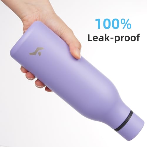Image of Konokyo 18 oz Insulated Stainless Steel Metal Water Bottle with Strap | BPA-free, leak-proof, dishwasher-safe reusable bottle with strap for gym, school, hiking, outdoor travel & hydration