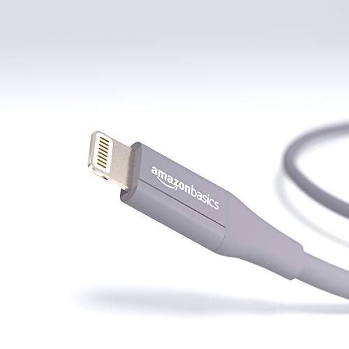 Image of AmazonBasics Apple Certified Lightning to USB Charge and Sync Tough Cable, 10 Feet (3 Meters) - Pack of 2 - Grey