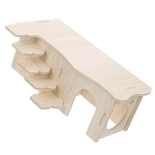 BESPORTBLE 多階建て小動物機構木造住宅 hamster のそみ ウット 装飾的な隠れ家 ハリネズミの隠れ家 ハムスターの家と隠れ家 世帯の家 ハムスターハウス 装飾的なハムスターの隠れ家 木製