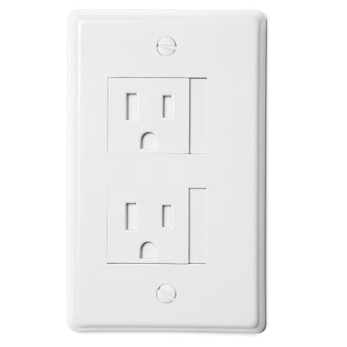 Secure Plate Electrical Outlet Covers Decora, White (2 Screws)