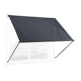 Relaxdays Fallarmmarkise, HxB: 120x150 cm, einziehbar, UV-Schutz, Polyester, Schattenspender Fenster & Balkon, anthrazit, 150 x 120 cm