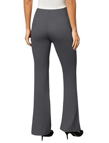 Women's Work Pants Business Casual Dress Pants High Waisted Stretchy Pull on Office Slacks with Pockets Dark Grey2