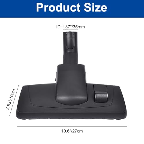 Image of Alrens Vacuum Attachment Brush Head for Miele Vacuum Cleaner - Hardwood Floor Brush Attachment with Wheels for Low-Pile Carpets and All Smooth Floors - Fits 1 3 /8 inch Standard Hose